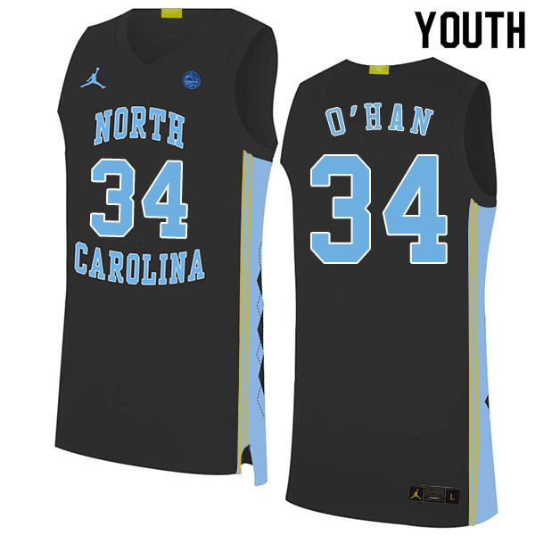 2020 Youth #34 Robbie O'Han North Carolina Tar Heels College Basketball Jerseys Sale-Black